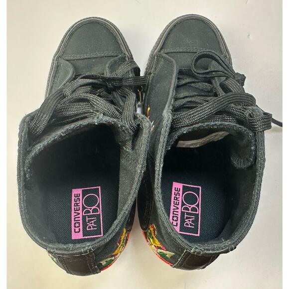 Converse X PatBo All Star Lux Wedge Mid High Top Sneaker Womens Size 5 Gold Tips - Picture 6 of 9